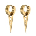 thumbnail image 4 of 1Pc Women Girls Men Triangular Round Earring Titanium ear stud Steel Punk Ear Stud Buckle Ring Party Jewelry, 4 of 7