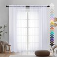 thumbnail image 1 of OVZME 2 paneles de cortinas blancas transparentes de 72 pulgadas de largo, tratamiento de ventana para cocina, cortinas elegantes y transparentes, con bolsillo para barra para sala de estar de niños,, 1 of 1