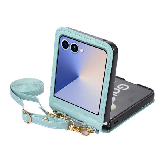For Samsung Galaxy Z Flip 7 Fe 6 5 4 3 Phone Case Leather Cover Wallet Card Bag