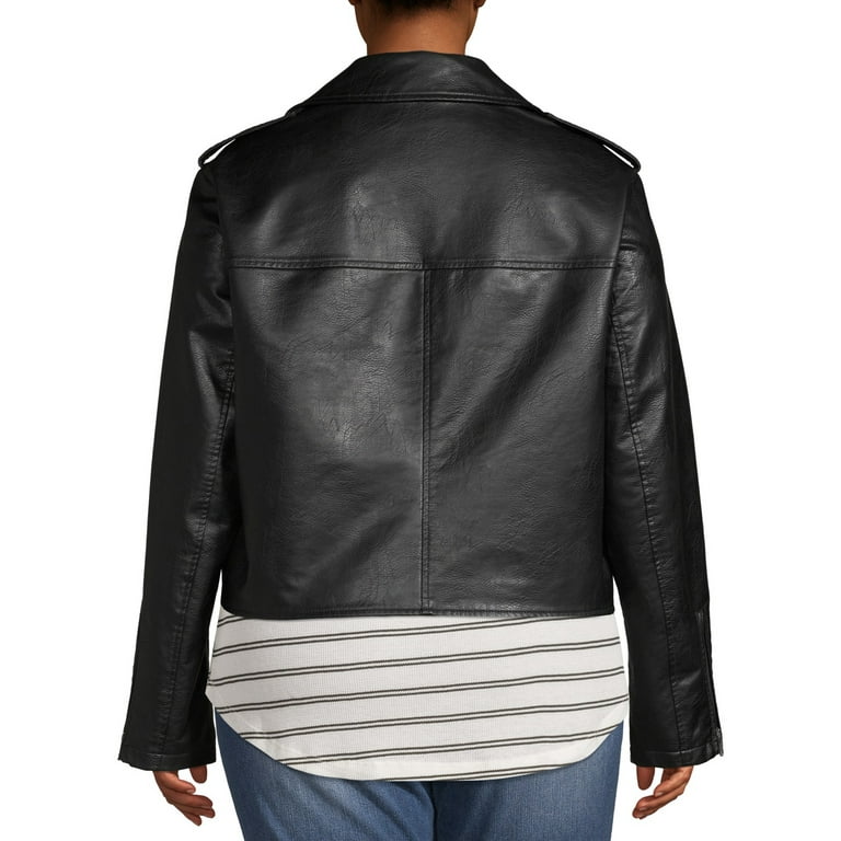 No Boundaries Juniors Faux Leather Moto Jacket 