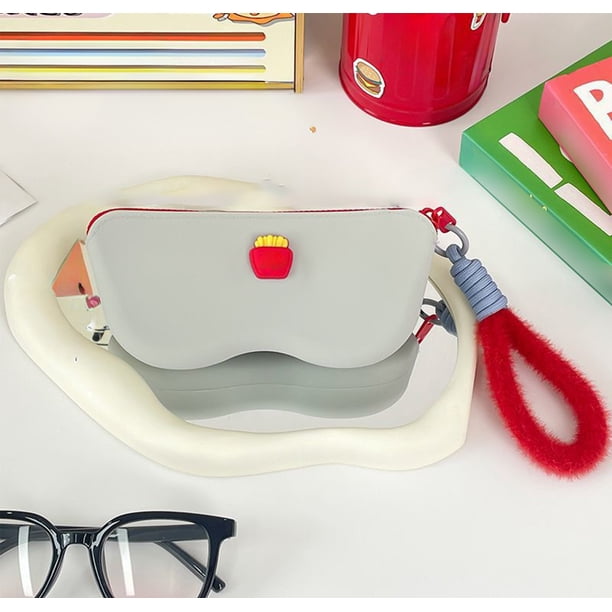 CaiYueKe Silicone Glasses Case Protective Eyewear Pouch Sunglasses Storage Bag Travel Accessories Cute Cartoon Design Zipper Pouch for Glasses Lens Care Portable Eyewear Holder