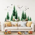thumbnail image 4 of 1set 4 Sheets Christmas Pine Tree Wall Sticker Cartoon Sika Deer and Brown Bear Wall Decors Dreamy Forest Wall Stickers for Living Room Playing Room Bedroom, 4 of 8
