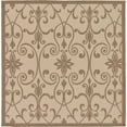 thumbnail image 1 of Unique Loom Botanical Collection Traditional Border Transitional Indoor and Outdoor Flatweave Square Rug, 6 Feet, Brown/Beige, 1 of 2