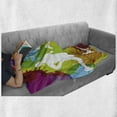 thumbnail image 6 of Fitness Soft Flannel Fleece Throw Blanket, Runners Silhouettes on Watercolor Splashes Jogging Outdoors Sportsman Marathon, Cozy Plush for Indoor and Outdoor Use, 60" x 80", Multicolor, by Ambesonne, 6 of 6