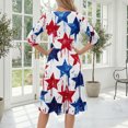 thumbnail image 7 of BOMYJESK Maxi Dresses for Women American Flag Floral Beach Long Dresses 4th Of July Summer Dresses Independence Day Art Print Elegant Classy Evening Dress for Party Light Blue M, 7 of 7