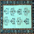 thumbnail image 1 of Ahgly Company Machine Washable Indoor Square Persian Light Blue Traditional Area Rugs, 5' Square, 1 of 4