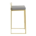 thumbnail image 3 of Fuji Contemporary Counter Stool in Gold with Grey Faux Leather by LumiSource - Set of 2, 3 of 7