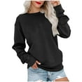 thumbnail image 3 of Scyoekwg Trendy Crewneck Sweatshirts Women Fall Loose Casual Long Sleeve Ladies Sweatshirt Solid Color Pullover Sweatshirts for Teen Girls(Black,XXL), 3 of 6