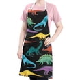 thumbnail image 5 of Colorful Dinosaurs Galaxy Pattern Apron-Garden Aprons for Women with Pockets-Cotton Linen Waterproof Kitchen Cooking Gardening Aprons Adjustable for Kitchen,Cooking,BBQ and Salon 33x27 Inch, 5 of 7