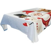 SKYSONIC Santa Claus Tablecloth Waterproof Washable Polyester Square Table Cover Durable Tablecloth for Kitchen Dining Table Party Decor (54 X 54 Inch)
