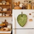 thumbnail image 5 of Leaf Shaped Hand Towels Hanging Kitchen Towels with Hanging Loop Absorbent, and Lint-Free for Bath Kitchen Green, 5 of 6
