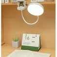 thumbnail image 2 of Lámpara LED de pinza para luz infantil, flexible de 360°, lámpara de luz con clip, 3 modos de iluminación y 5 intensidades variables, lámpara de mesa LED sin filtro recargable USB para luz de libro, 2 of 5