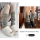 thumbnail image 4 of Sonducket Calentadores de piernas tejidos a la moda, se mantienen cálidos y elegantes durante todo el invierno, calcetines largos de ganchillo Medias Blanco, 4 of 6