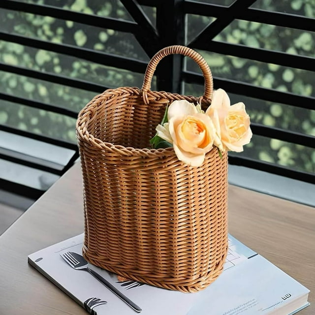 Imitation Vine Weaving Kitchen Garlic Storage Retro Wall Hanging Portable Small Flower Kitchen Utensil Hanging Silicone Counter Mat Coffee Oil Utter Silicone Pizza Dough Silicone Cookie Sheet Baking