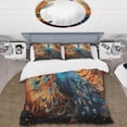 thumbnail image 2 of Designart "Peacock Abstract composition II" Animals Bedding Covert Set - Peacock Blue Children's Art Bed Set With 2 Shams, 2 of 6
