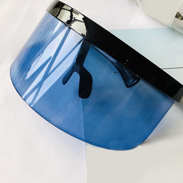 Visière Énorme Coupe-Vent Demi-Visage Protection Anti-UV Miroir Lunettes de Soleil Rétro Protecteur