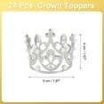 thumbnail image 2 of Uxcell 24Pcs Mini Toppers de Pastel en Forma de Corona, Corona Plateada de Reina Princesa, Mini Perlas, 2 of 6