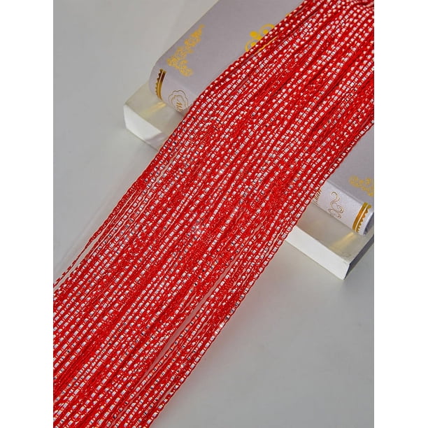 Nvzi 1 paquete de cortinas de 39 x 79 pulgadas para puertas, divisores de ambientes,cortinas colgantes con cuentas para puertas de armarios de dormitorios, color rojo