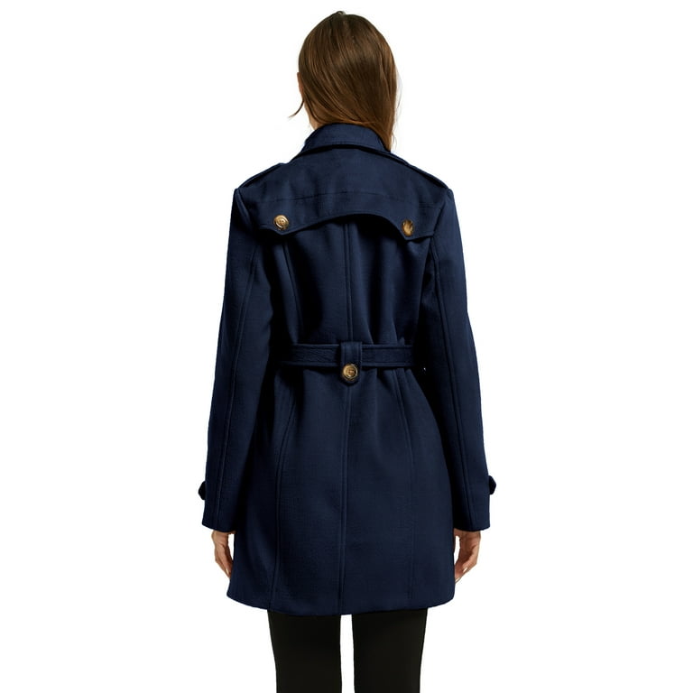 Womens navy blue dress cheap coat