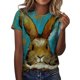 thumbnail image 1 of Blusa de manga corta con cuello redondo para mujer a la moda, camisetas sueltas con estampado Fridja bn6644, 1 of 5