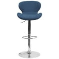 thumbnail image 5 of Flash Furniture Denville 2 Pack Contemporary Blue Fabric Adjustable Height Barstool with Curved Back and Chrome Base, 5 of 13