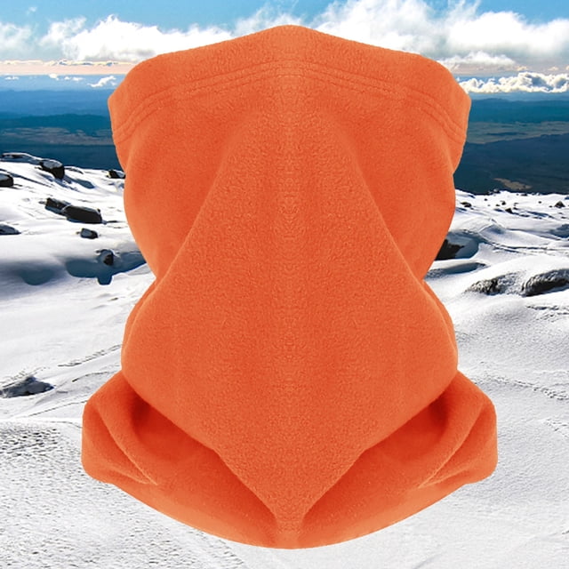 Orange Neckerchief Winter Ski Warm Scarf Multifunctional Cold Proof Fleece Outdoor Windproof Motorcycle Riding Head Cover Thick