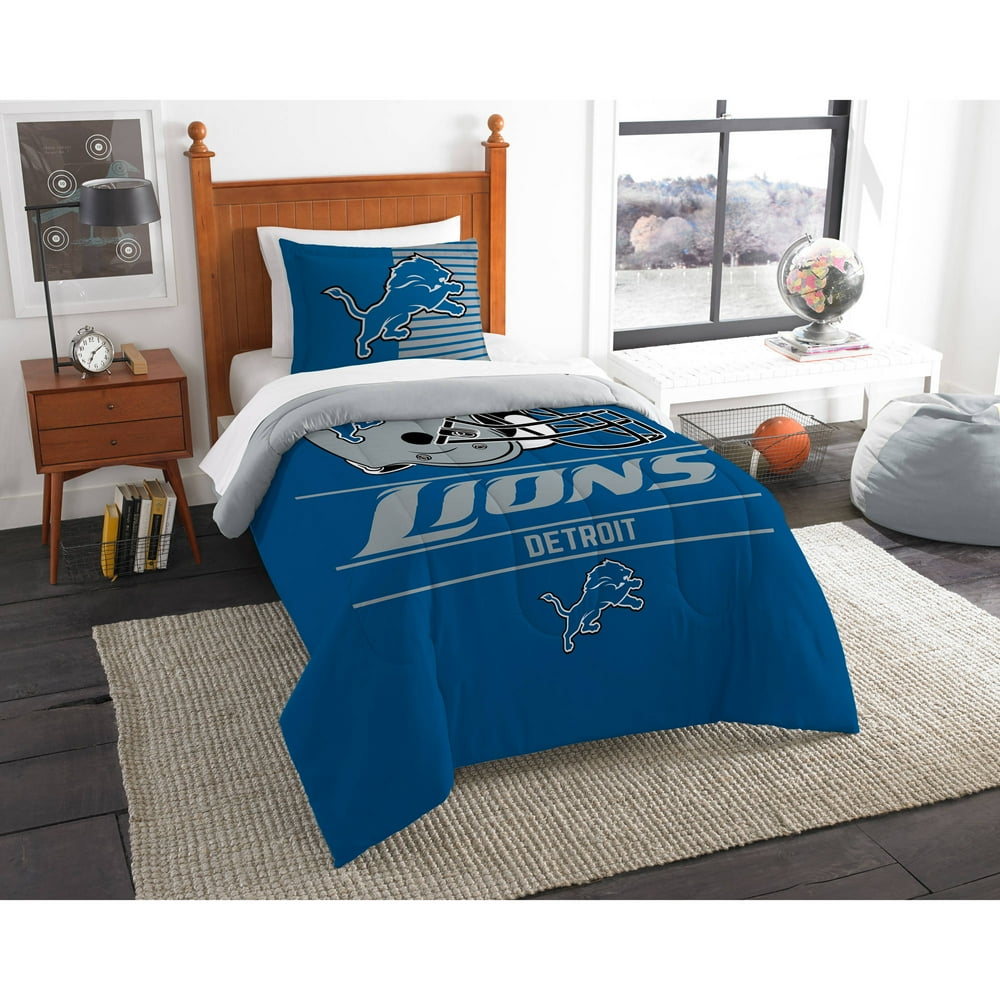 Details About New Nfl Detroit Lions Draft Bedding Comforter Sham Football Sports Bed Set Blue