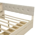 thumbnail image 5 of MAYEERTY Wood Full Size Platform Bed with Storage Shelves, Drawers, Charging Station and Upholstered Headboard, Cream, 5 of 12