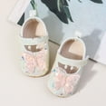thumbnail image 5 of Zanarzt Toddler Dress Up Shoes Baby Girls Mary Jane Flats with Bowknot Flowers Princess Wedding Dress Ballet Shoes Non-Slip Toddler First Walkers Beige,US 5, 5 of 9