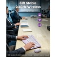 thumbnail image 6 of Ergonomic Wireless Keyboard and Mouse Combo, 2.4G Full Size Wave Keyboard with Cushioned Palm Rest, 3 DPI Adjustable Mouse, USB-A & C Compatible with Computer, Laptop, Mac & Tablet - Purple, 6 of 8