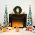thumbnail image 4 of Fall Tree Home Decor Pop Up Tree with Lights & Timer & Modes Collapsible Tinsel Pencil Tree for Autumn Harvest Porch Thanksgiving Party Decorations Maple Leaves, 4 of 6