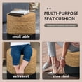 thumbnail image 2 of IVV Foot Stool Natural Seagrass Hand Weave Poufs Round Ottoman for Couch Desk Soft Stool Small Side Table for Hallway Office Lounge, Natural/Black, 2 of 4