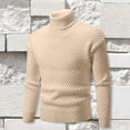 thumbnail image 2 of Chandail Col Roulé pour Hommes, Chandail Ample en Tricot, Design Floral Décontracté, Confortable pour l'Hiver, 2 of 4