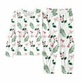 thumbnail image 3 of VNKIDY Girl's Homewear Outfit Kids Christmas Print Nightwear Set Long Sleeve Crewneck Top Elastic Waist Pants Relaxed Fit Homewear For Casual Daily Home Relaxation Activities Trendy Set, 3 of 6