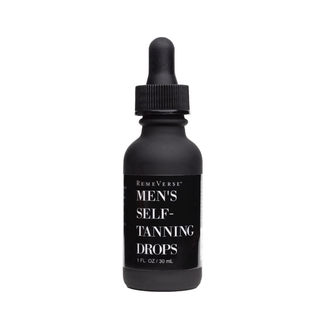RemeVerse Gotas autobronceadoras para hombre – Logre un tono de piel uniforme de aspecto natural con bronceador sin sol personalizable para hombres – Protección de la piel después del afeitado – Ideal