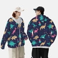 thumbnail image 4 of Fotbe Cartoon Dinosaur Chaqueta con Protección Solar UPF 50+ para Hombre y Mujer, Camisa con Capucha y Bolsillos-Small, 4 of 7