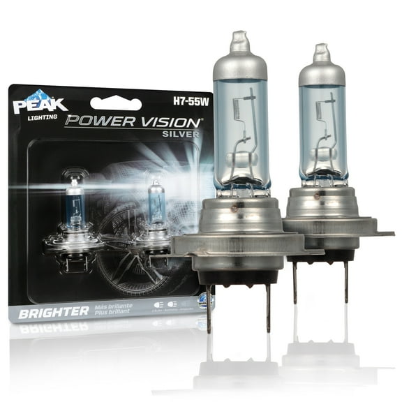 PEAK Power Vision Silver Automotive High Performance H7 55W Headlights (2 Pack)