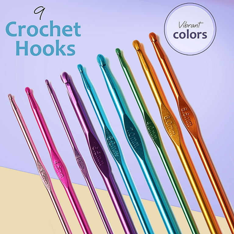 Craftbud 73 Piece Crochet Set Kit with Crochet Hooks Yarn Set, Premium  Bundle Includes Yarn Balls, Needles, Accessories Kit, Canvas Tote Bag for