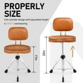 thumbnail image 6 of Ktaxon Adjustable Drum Throne Stool with Backrest, 360° Rotating, Heart-Shaped Cushion, Brown, 6 of 12