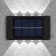 thumbnail image 1 of Luz solar de pared de jardín al aire libre para decoración de patio (8LED) blanco 2 piezas, 1 of 4
