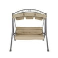 CorLiving Nantucket Patio Swing with Arched Canopy, Beige