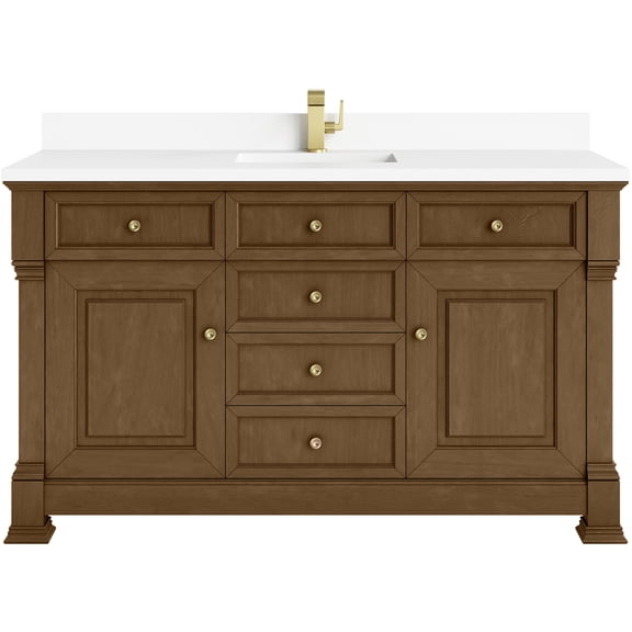 James Martin Vanities 547-V60S-HNO-1WZ Brookfield 60" Free Standing Single Basin Vanity