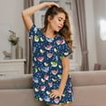 thumbnail image 3 of Haiem Colorful Cartoon Shark Print Women’s Short-sleeved Nightdress – Comfortable and Loose-Fit Sleepwear, Soft Cotton Sleep Shirt for Relaxing, Casual Nightdress, 3 of 6
