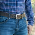 thumbnail image 2 of Titanium Wide Pin Distressed Leather Belt by Nickel Smart®- Durable, USA Made Casual Men's Belt, 2 of 9