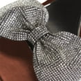 thumbnail image 3 of FSJ Women Sexy Rhinestones Bowknot Stiletto Thin High Heel Sandals Square Open Toe Ankle Buckle Strap Daily Walking Dress Shoes Size 13 Brown, 3 of 5