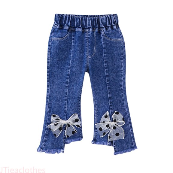 JTieacloth Girls Jeans for School Baby Girls Denim Jeans Toddler Kids Pants Jeans Soft Elastic Waist Denim Pants,Sizes 18-24 Months