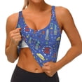 thumbnail image 2 of Sikiie New-York City Print Strappy Sports Bra for Women Padded Push Up Sports Bra Athletic Running Sports Bra Workout Bra Yoga Bra, 2 of 5