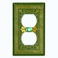 thumbnail image 2 of Metal Light Switch Plate Cover Elegant Forest Green Damask Frame FRA047, 2 of 13