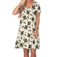 thumbnail image 2 of ANYJOIN Women's Summer Casual Dresses V Neck Short Sleeve Swing Dress with Pockets, 2 of 6