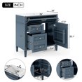 thumbnail image 2 of Harper & Bright Designs 36'' Bathroom Vanity with Top Sink Set, Modern Bathroom Storage Cabinet with 2 Drawers and Tip-out Drawer, Blue, 2 of 13